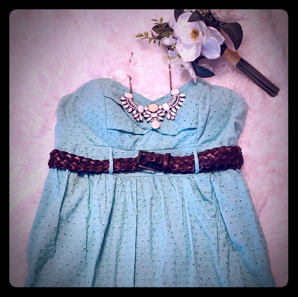 Mint strapless dress